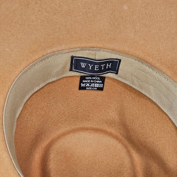 Wyeth by Todd Magill Wool Felt Rancher Hat Tan Camel Wide Brim Western Fedora - Picture 9 of 9